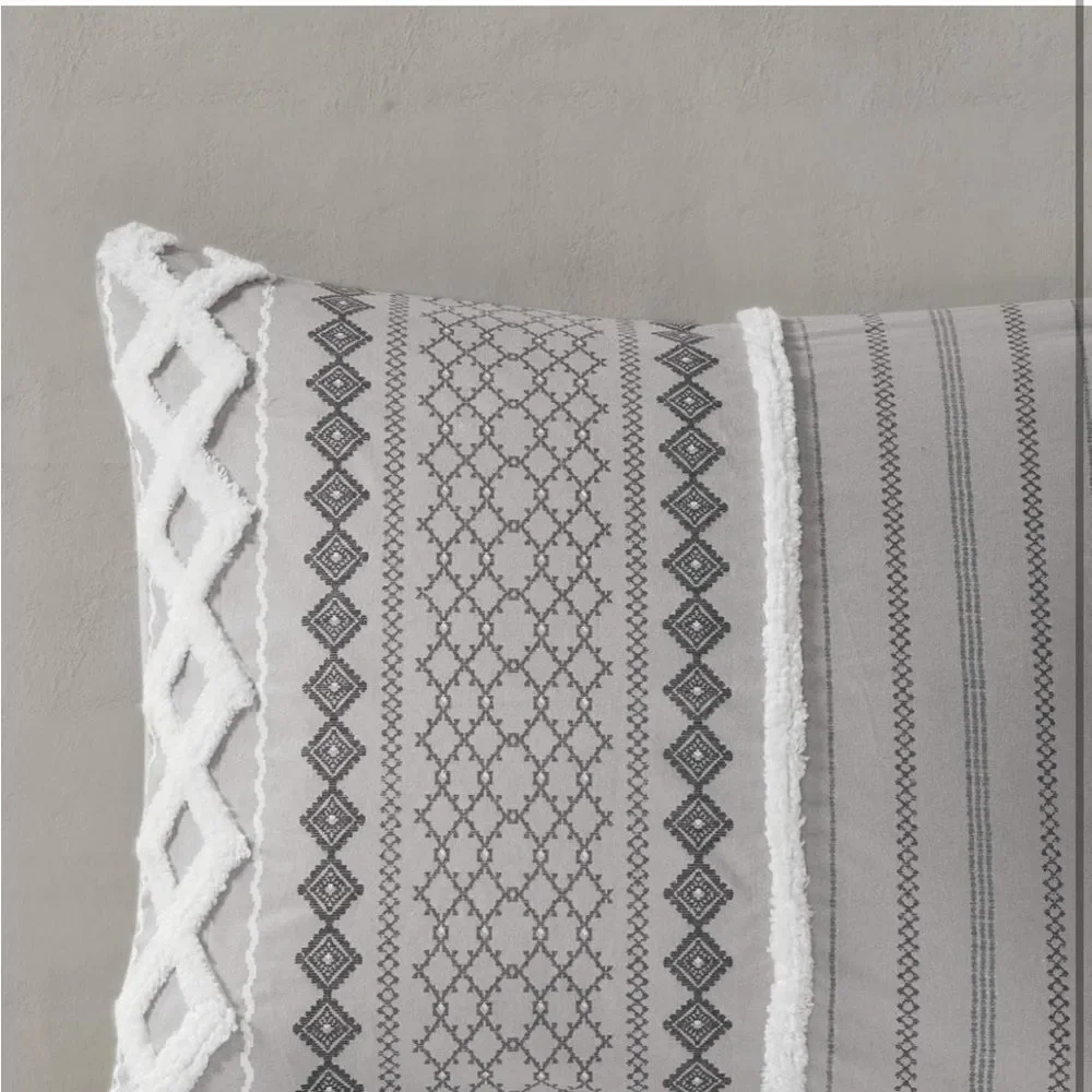INK+IVY Imani 100% Cotton Comforter Matching‎ Shams, Full/Queen, Ivory 3 Piece